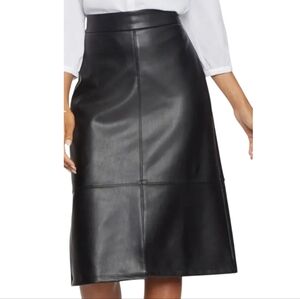 Newport News Vintage Black Leather Pencil Skirt Size 4
